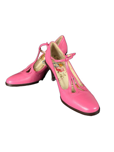 Pink leather mary jane - pink, heels